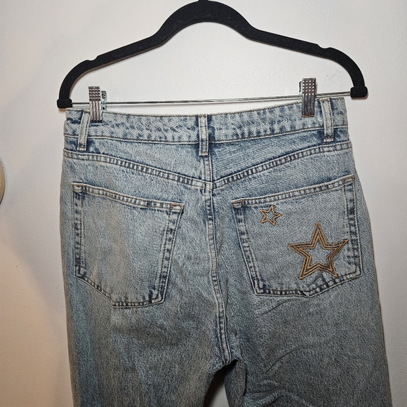 Reformation Cynthia Star Embroidered High-Rise Straight Leg Jeans - Picture 6 of 8